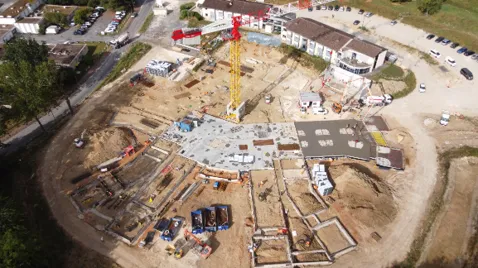 Vue aérienne du chantier