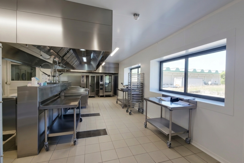 Cuisine centrale de Bergerac conçue par Odetec, 3000 repas par jour en liaison froide